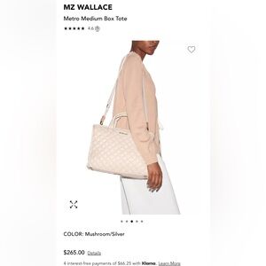MZ Wallace Metro Medium Box Tote in color mushroom